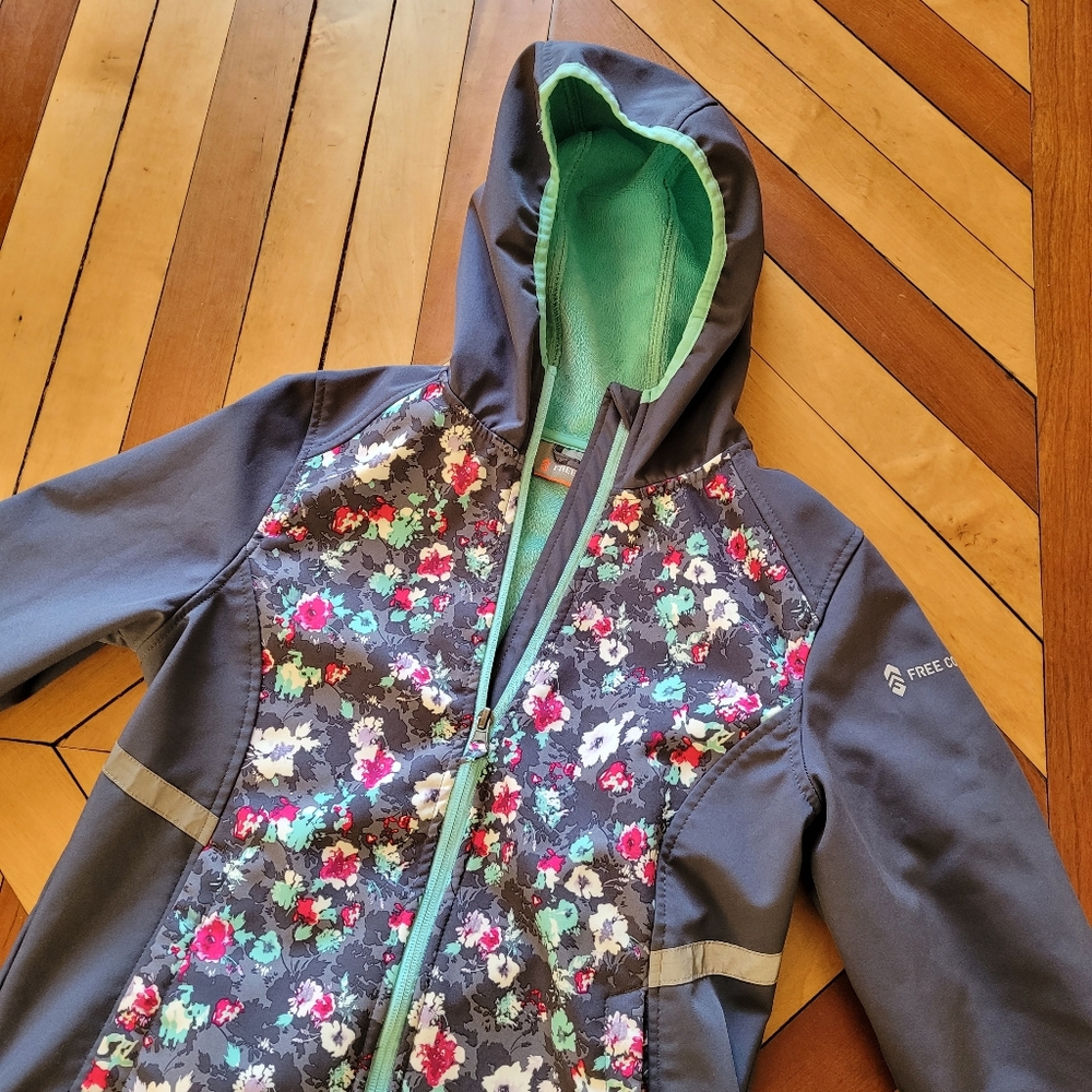 Free Country girls gray floral jacket size 10 12 - Picture 2 of 7
